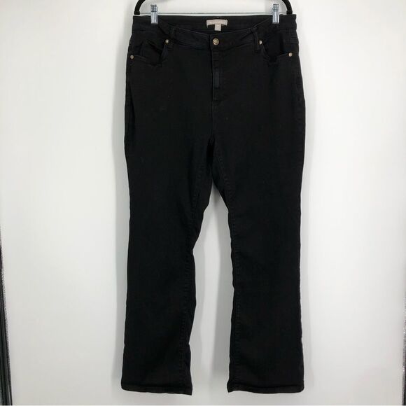 WOMAN WITHIN Straight Leg Stretch Jean Black Size 18W - Picture 2 of 9